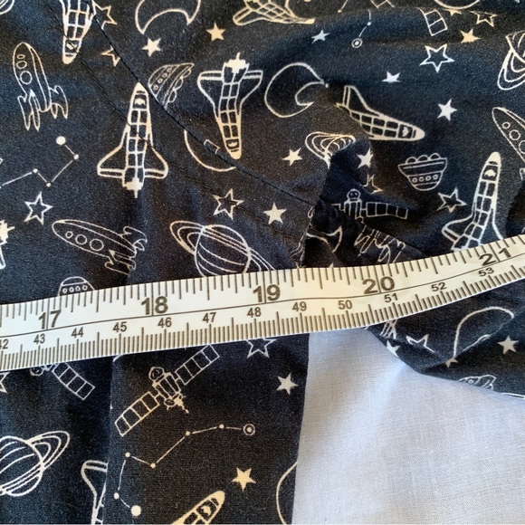 Naked And Famous Denim Button Down Shirt Mens Large Spaceship All Over Print - Picture 9 of 9